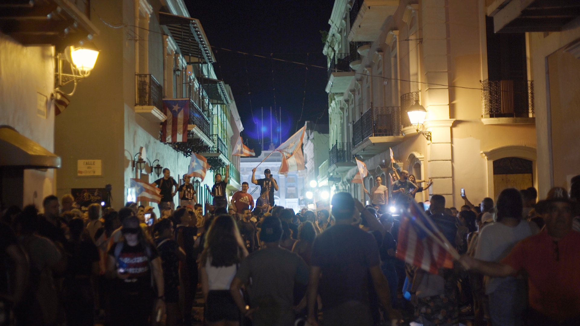 Crowd in the streets of Puerto Rico